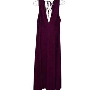 SHEIN Burgundy Backless Dress
